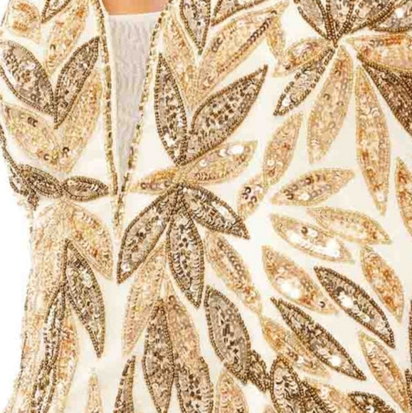 Macduggal Gold Leaf Sheath Gown 14 NWT 5107 - Picture 4 of 10